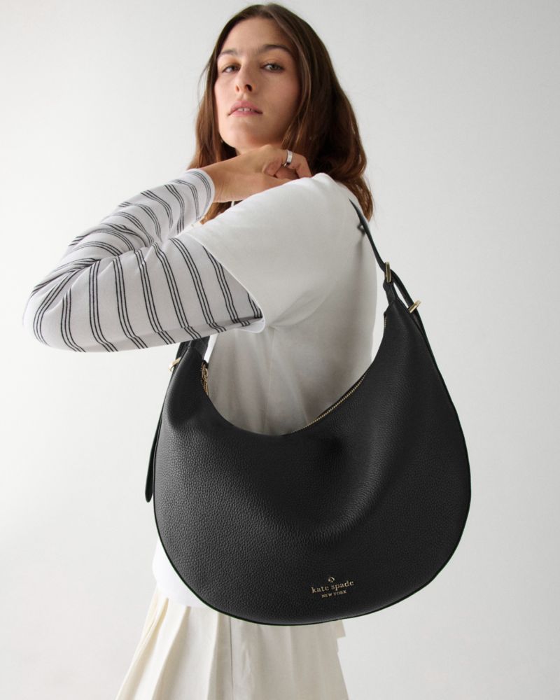 KateSpade Nova Large Crescent Shoulder Bag Black