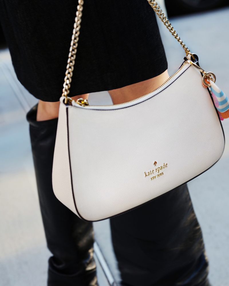KateSpade Margot Textured Leather Shoulder Bag Meringue