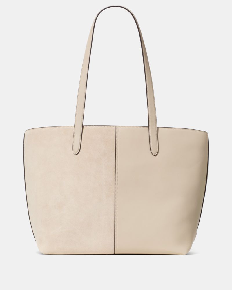 KateSpade 454 Suede Fringe Tote Bag Light Sand