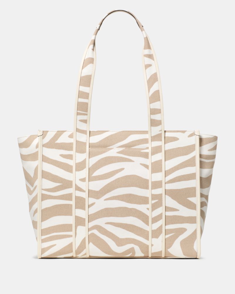 KateSpade Kip Zebra Cargo Large Tote Bag Light Fawn Multi
