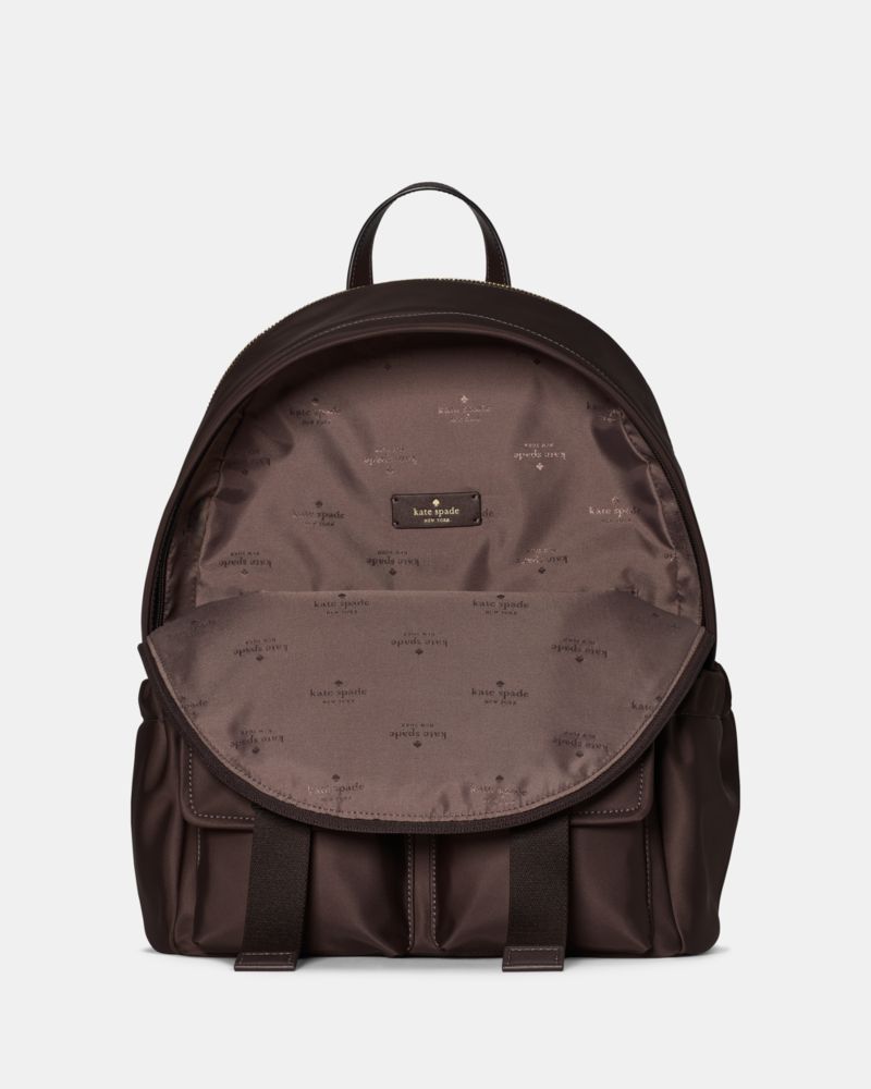 KateSpade Carter Nylon Cargo Large Backpack Hot Fudge