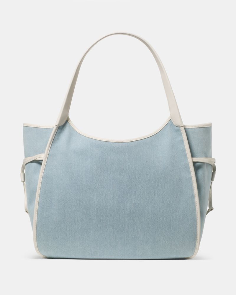 KateSpade Stash Denim Large Carryall Bag Blue Multicolor