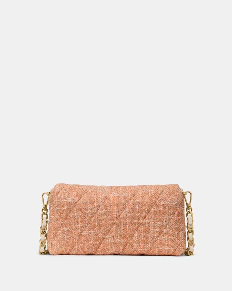 KateSpade Carey Tweed Wallet On Chain Orange Jasper Multi