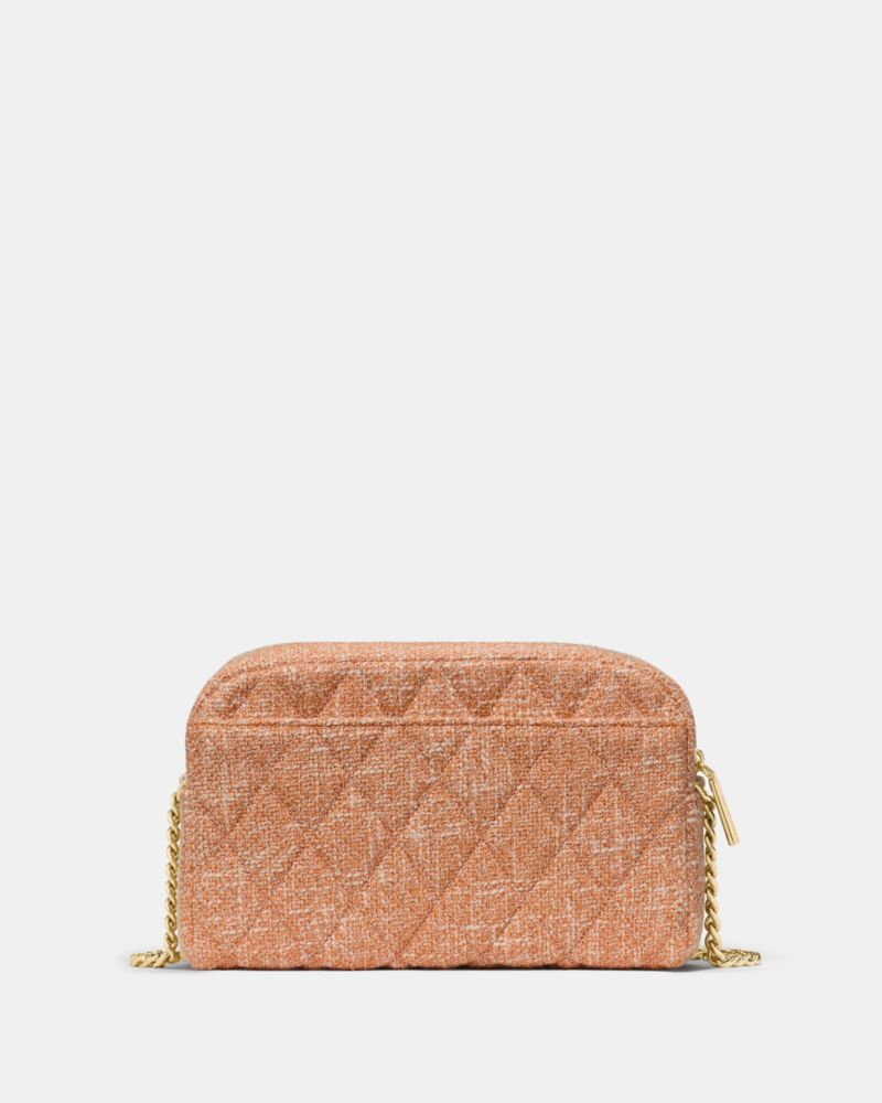 KateSpade Carey Tweed Mini Camera Bag Orange Jasper Multi