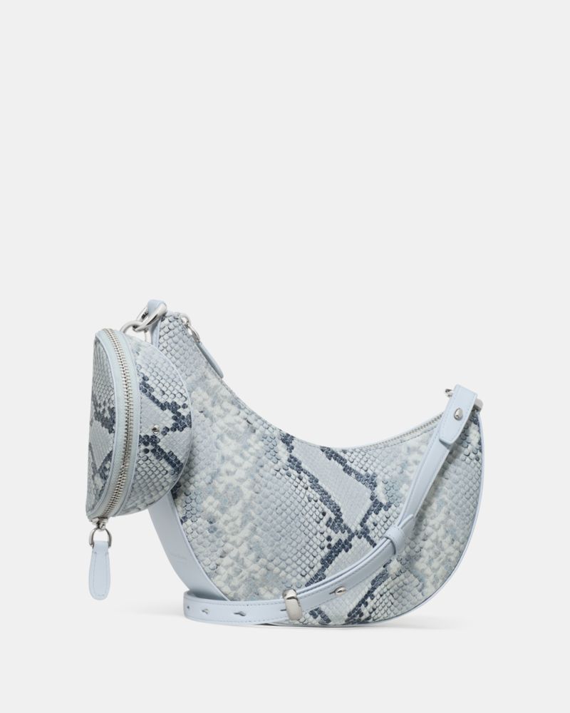 KateSpade Duo Snake Embossed Crossbody Bag Pale Sapphirine