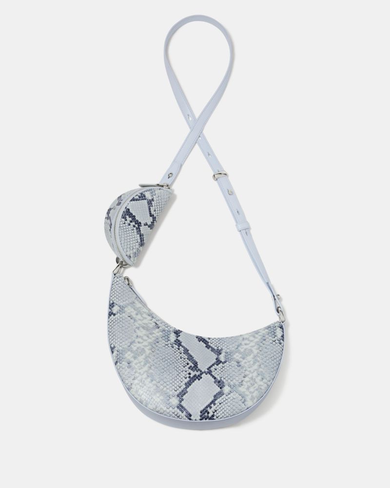 KateSpade Duo Snake Embossed Crossbody Bag Pale Sapphirine
