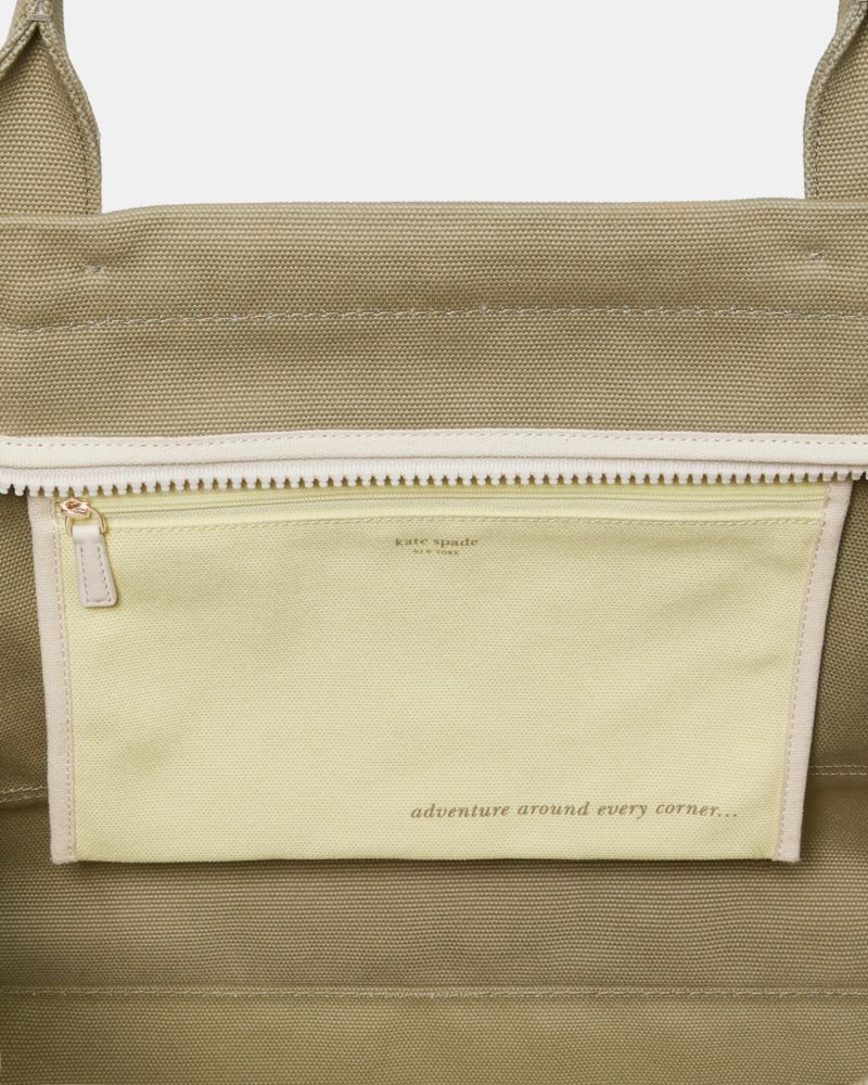 KateSpade Dash Large Canvas Tote Bag Dried Bay Leaf