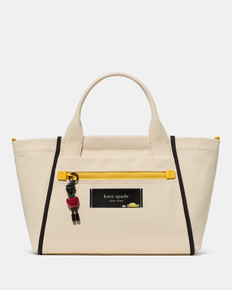 KateSpade Dash Taxi Canvas Tote Bag Natural Multi