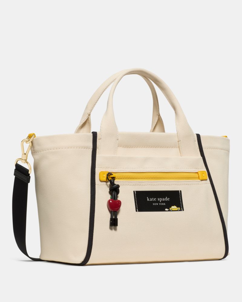 KateSpade Dash Taxi Canvas Tote Bag Natural Multi