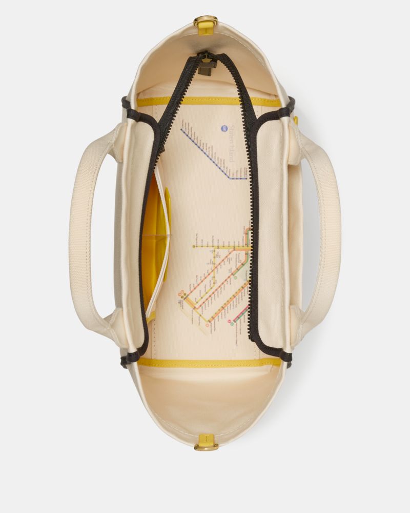 KateSpade Dash Taxi Canvas Tote Bag Natural Multi