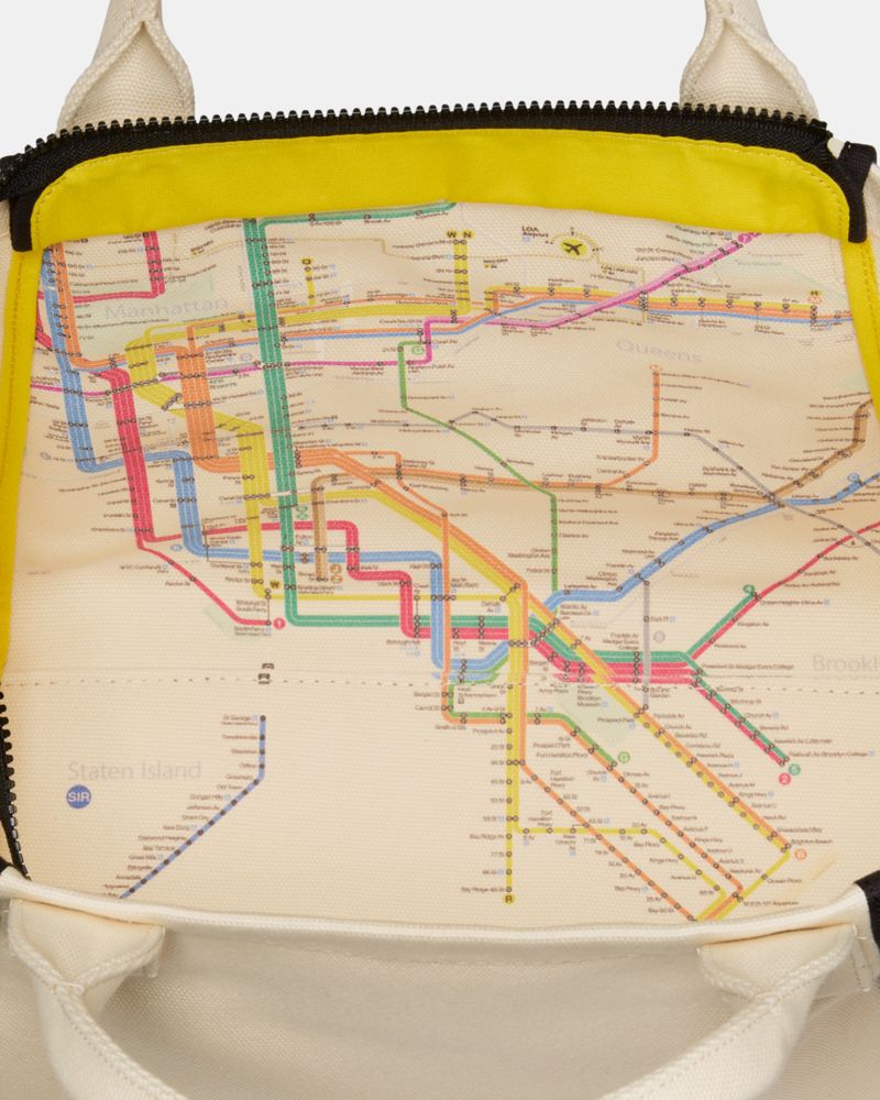 KateSpade Dash Taxi Canvas Tote Bag Natural Multi