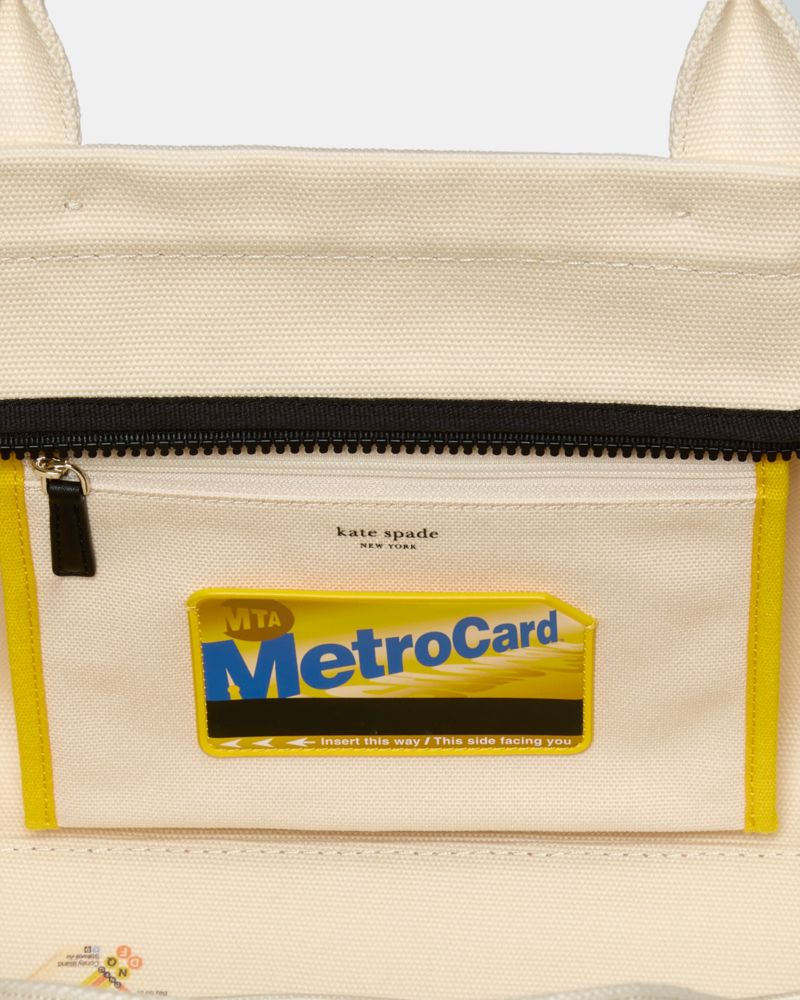 KateSpade Dash Taxi Canvas Tote Bag Natural Multi