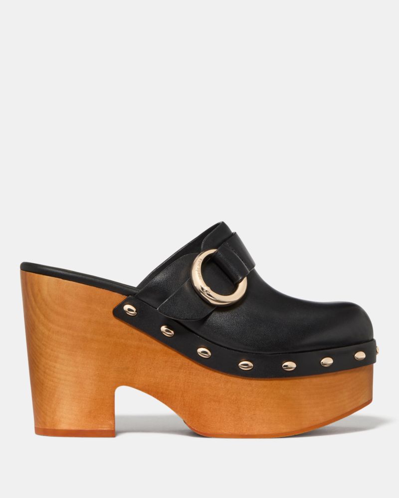 Katespade Halo Platform Clog Mule Black