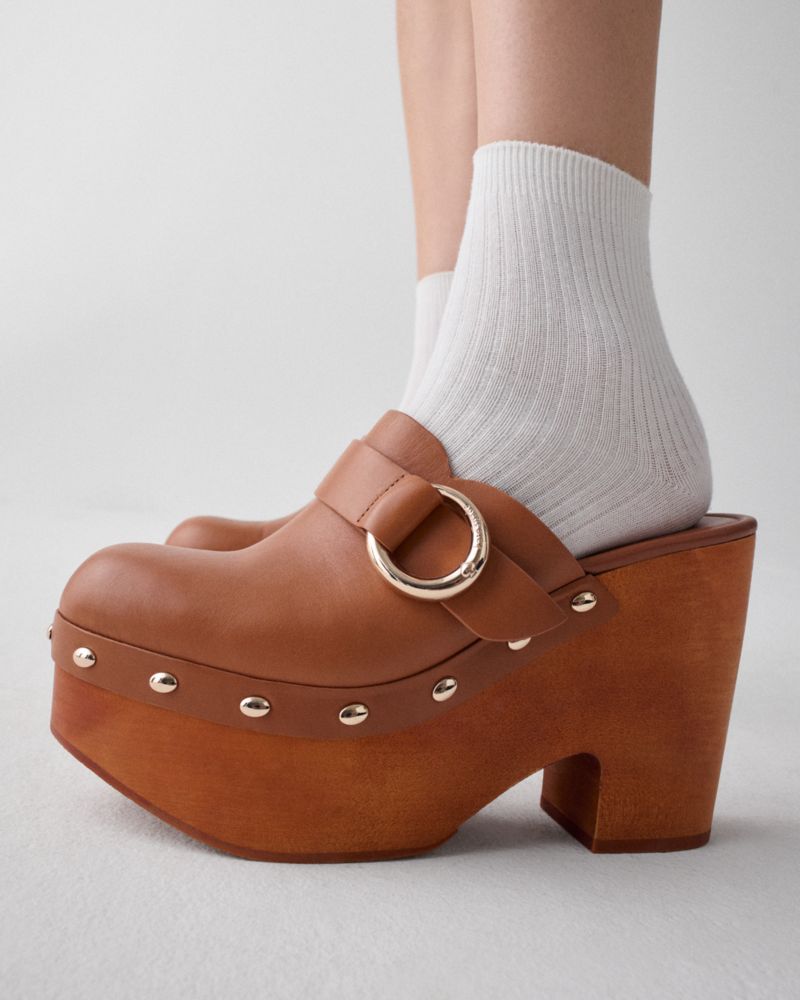 Katespade Halo Platform Clog Mule Saddle