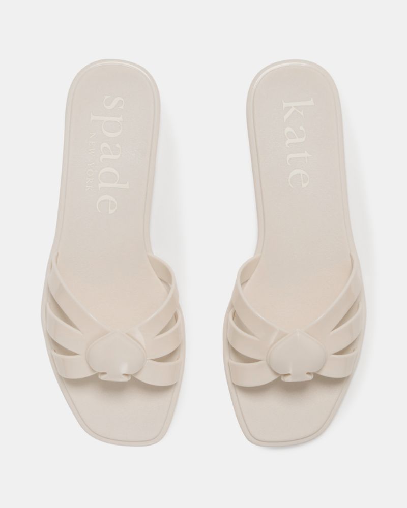 Katespade Sculpted Spade Jelly Sandals Cream