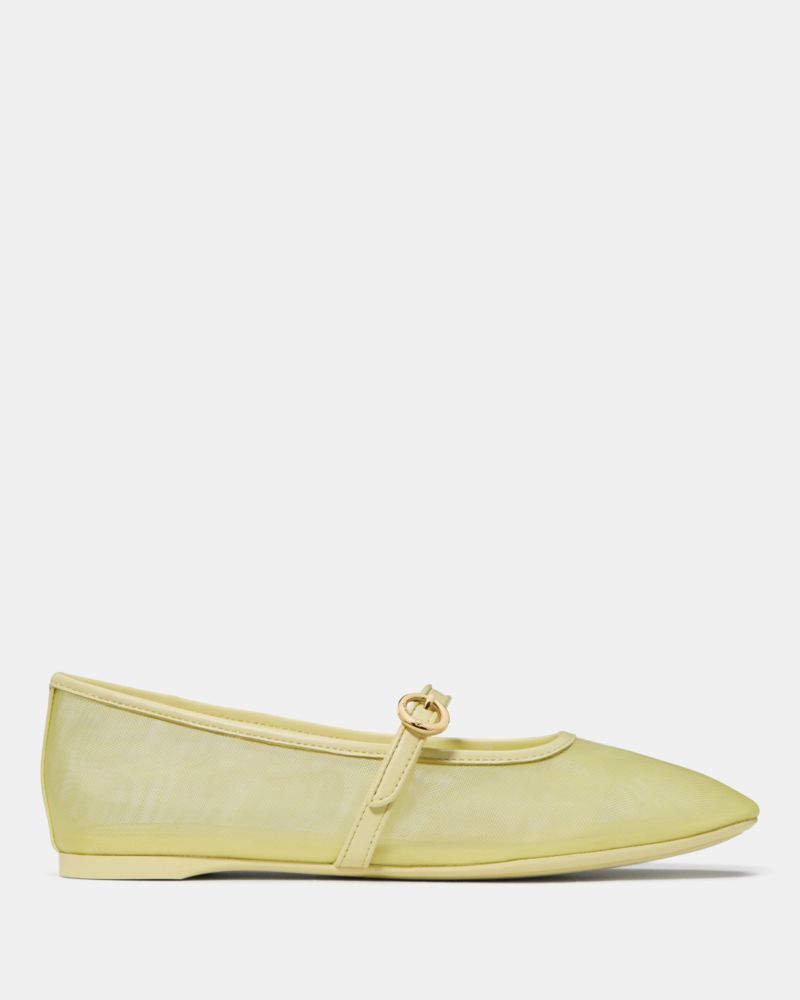Katespade Halo Mary Jane Flat Pale Citron