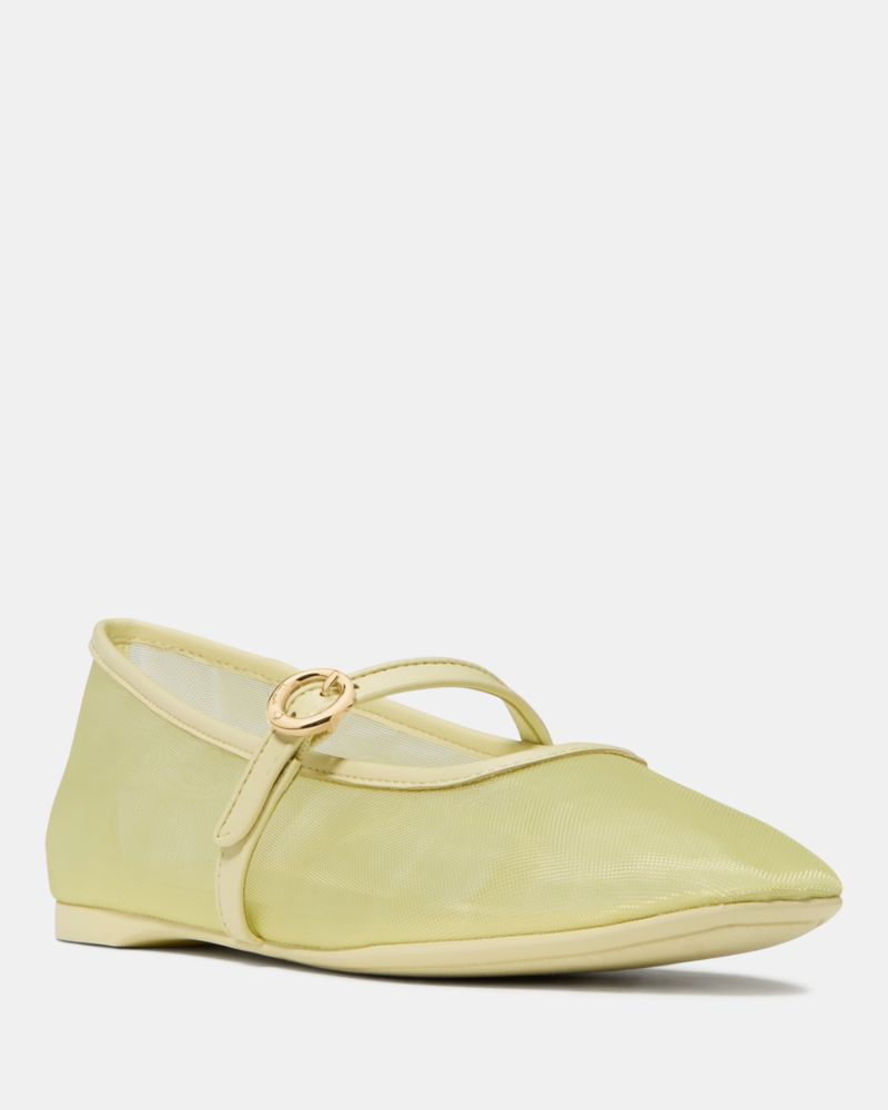 Katespade Halo Mary Jane Flat Pale Citron
