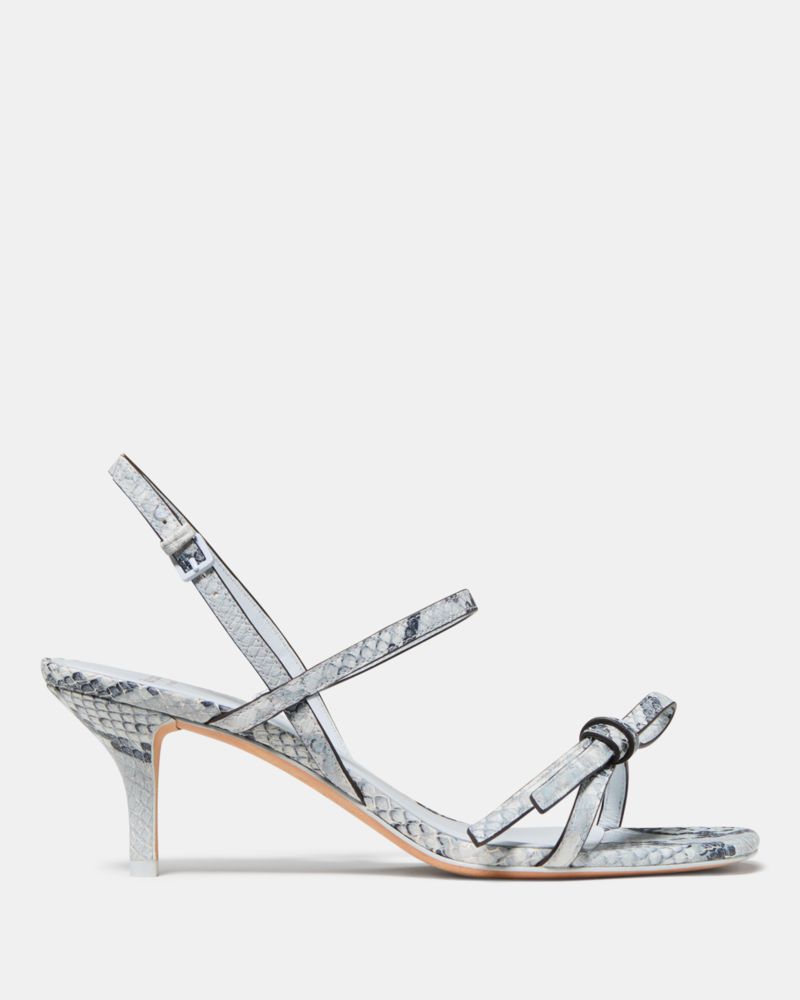 Katespade Loop Snakeskin Kitten Heel Sandals Pale Sapphirine