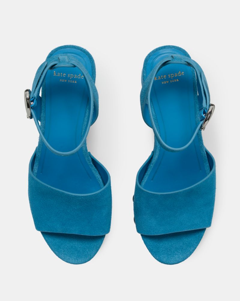 Katespade Halo Platform Sandals Catamaran Blue