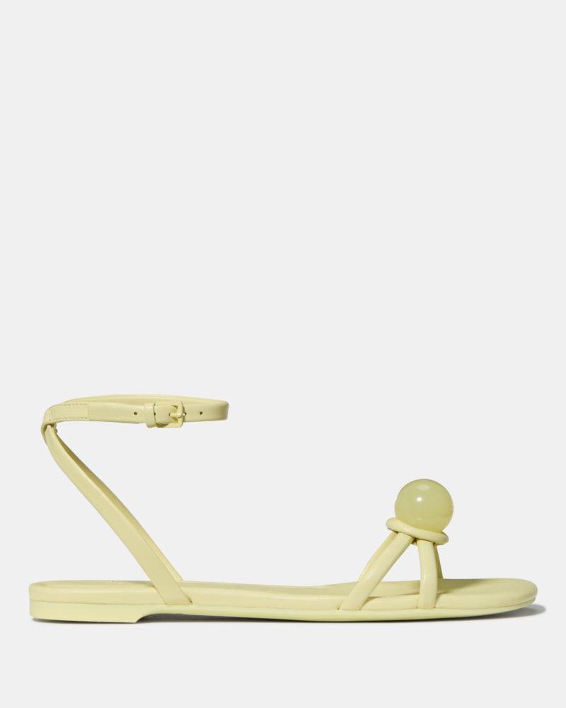 Katespade Harmony Smooth Leather Flat Sandal Pale Citron