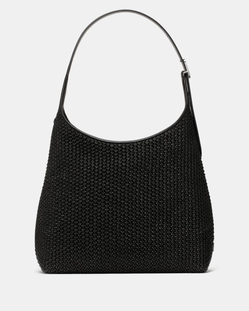 KateSpade 454 Straw Large Shoulder Bag Black