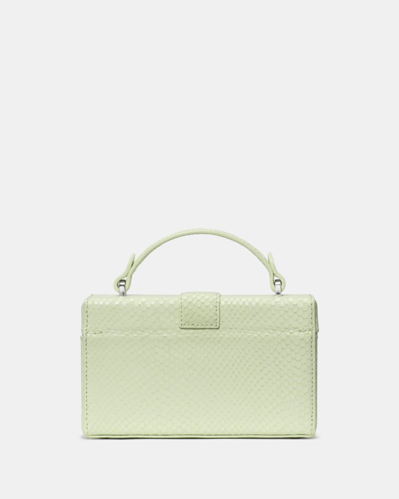 KateSpade Heirloom Snake Vanity Bag Lime Frosting