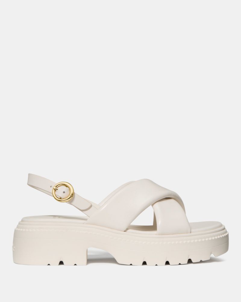 Katespade Halo Criss Cross Lug Sandal Cream