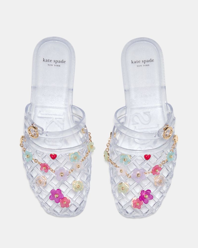 Katespade Jellyfish Mule Flat Clear Multi