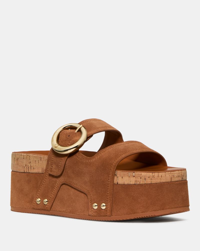 Katespade Halo Platform Footbed Sandal Saddle