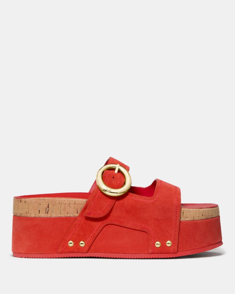 Katespade Halo Platform Footbed Sandal Heirloom Tomato