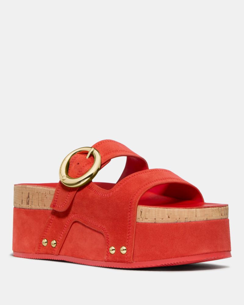 Katespade Halo Platform Footbed Sandal Heirloom Tomato