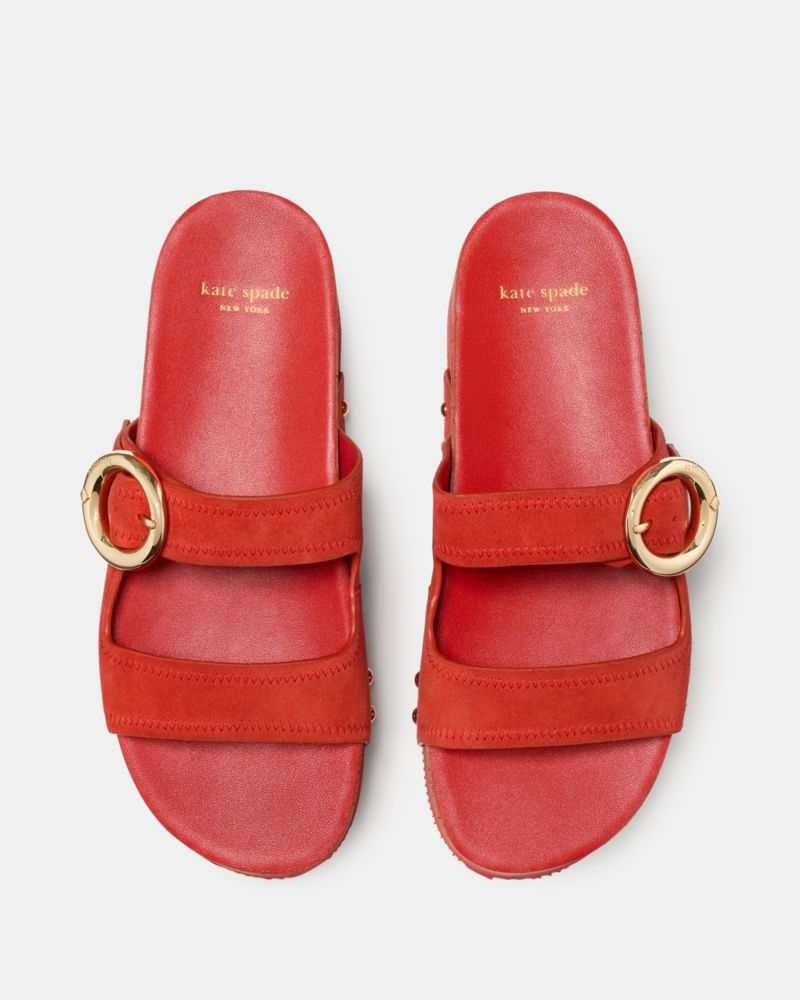 Katespade Halo Platform Footbed Sandal Heirloom Tomato