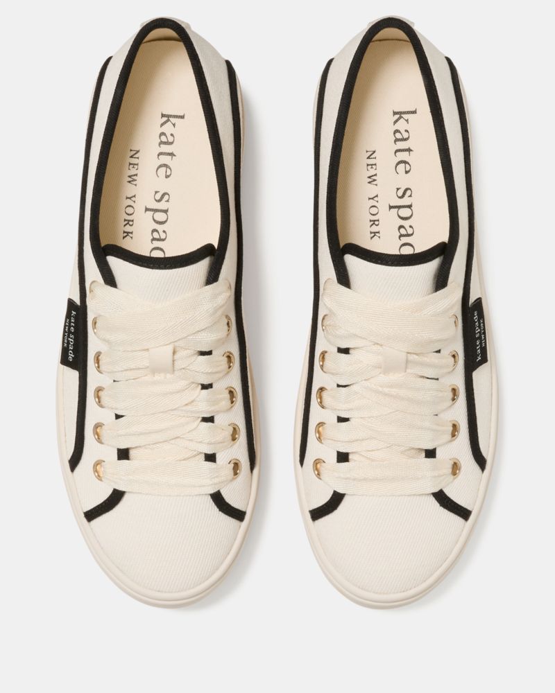 Katespade Sam Icon Platform Sneaker Cream Black
