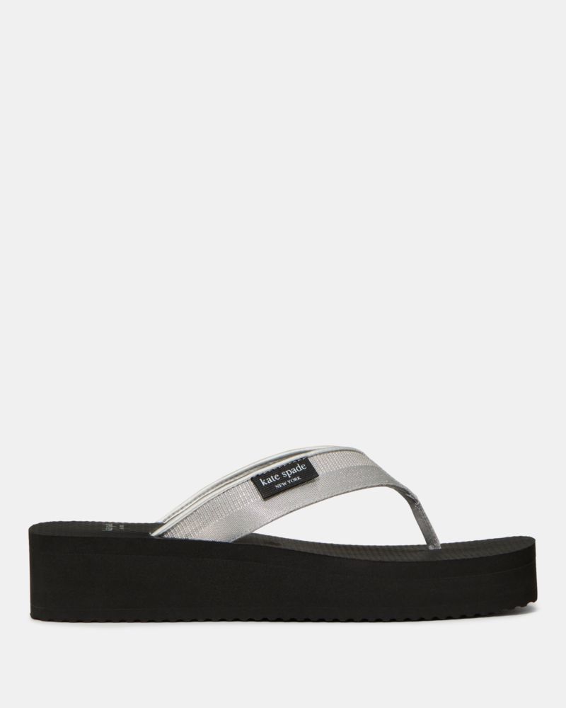 Katespade Sam Icon Platform Flip Flop Sandal Silver