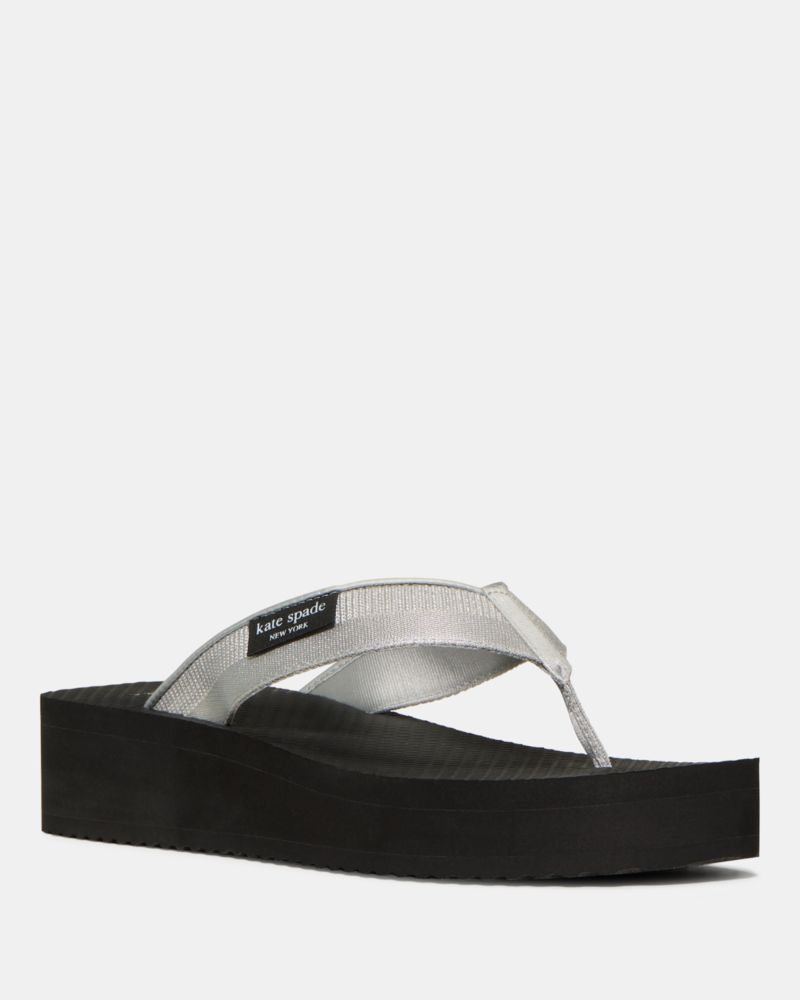 Katespade Sam Icon Platform Flip Flop Sandal Silver