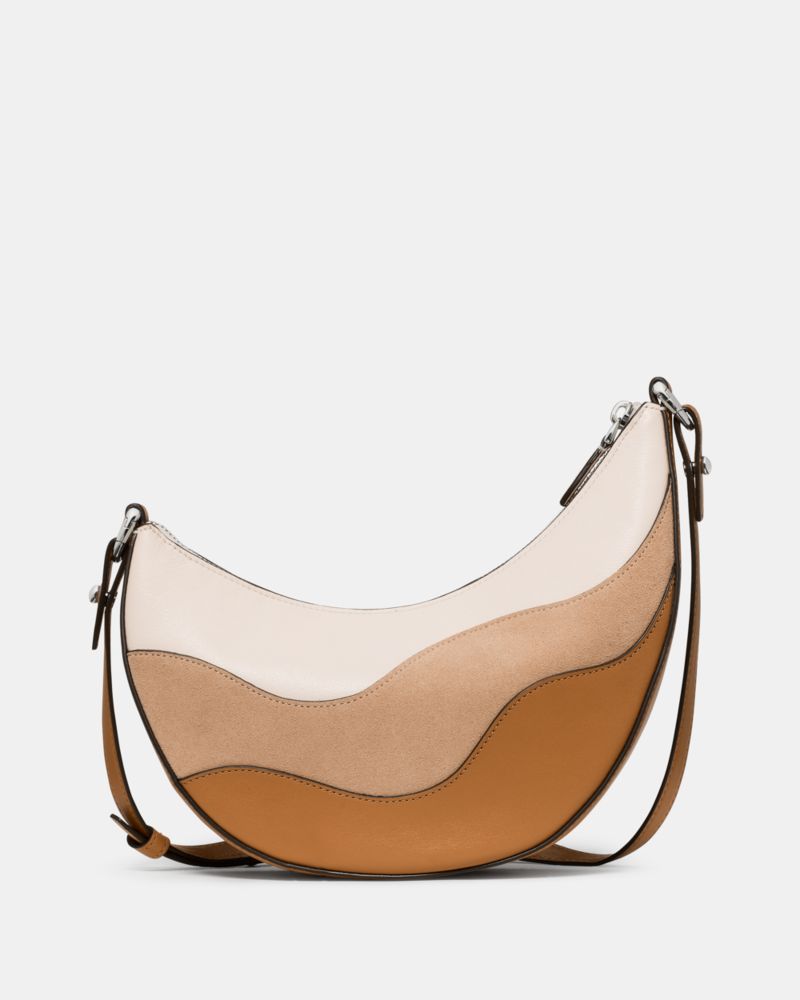 KateSpade Duo Wavy Suede Crossbody Bag Garden Soil