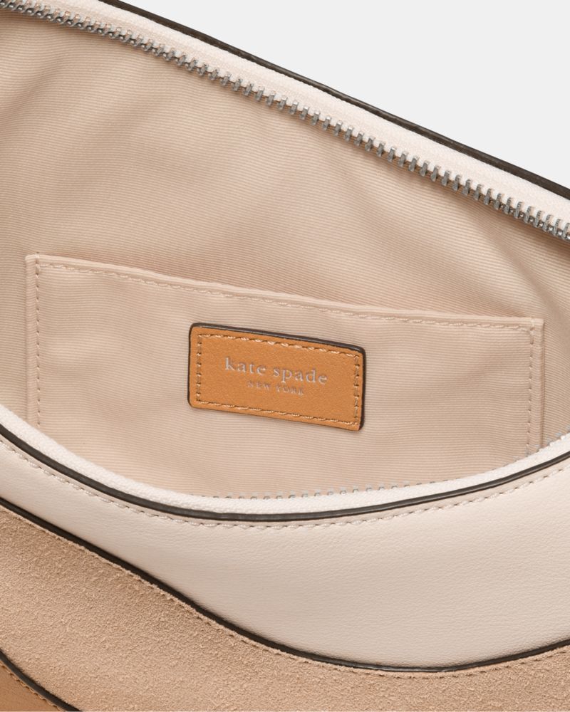 KateSpade Duo Wavy Suede Crossbody Bag Garden Soil