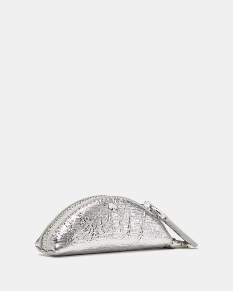 KateSpade Duo Crinkle Metallic Mini Shoulder Silver