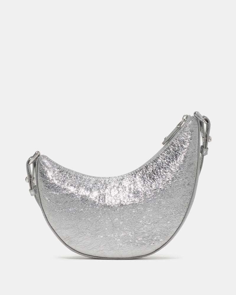 KateSpade Duo Crinkle Metallic Mini Shoulder Silver