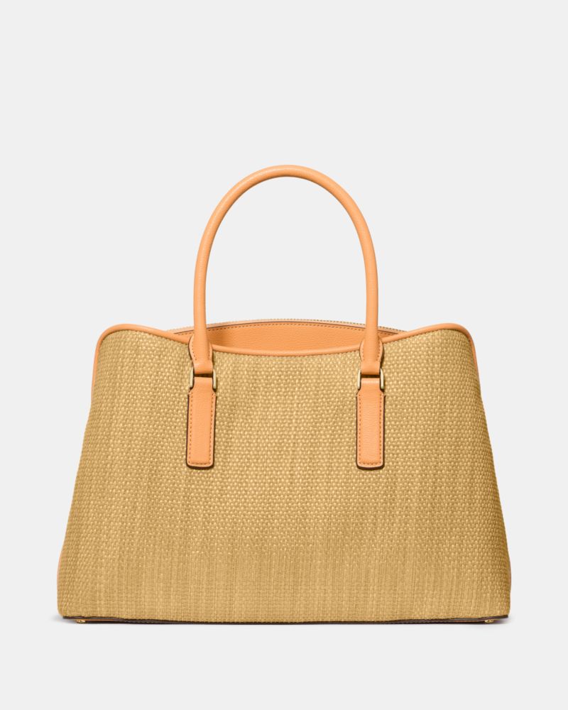 KateSpade Thompson Street Straw Satchel Bag With Charm Desert Sunset Multi