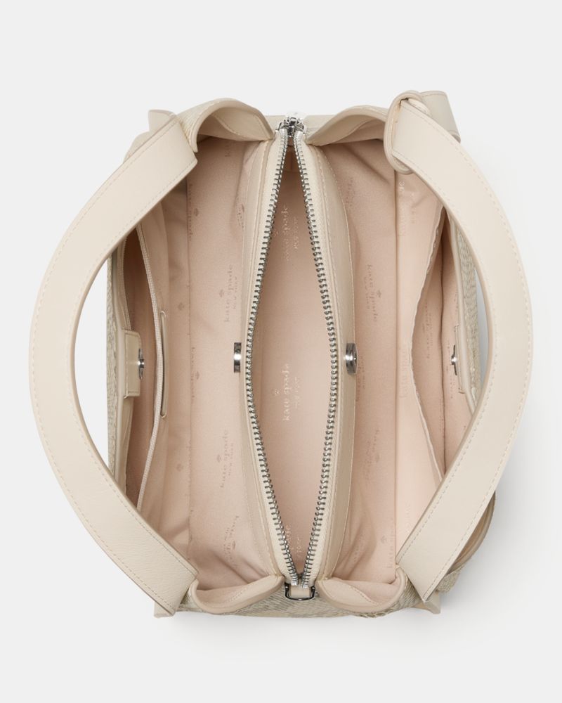 KateSpade Knott Snake Embossed Carryall Bag Natural Multi