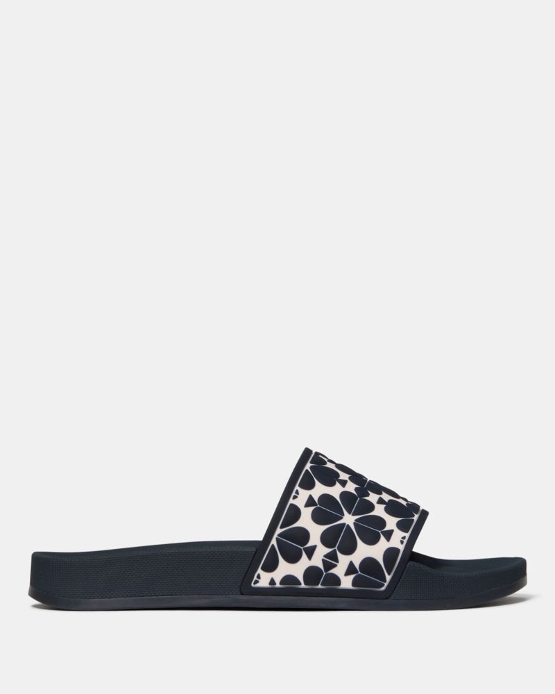 Katespade Spade Flower Pool Slide Parchment Blazer Blue