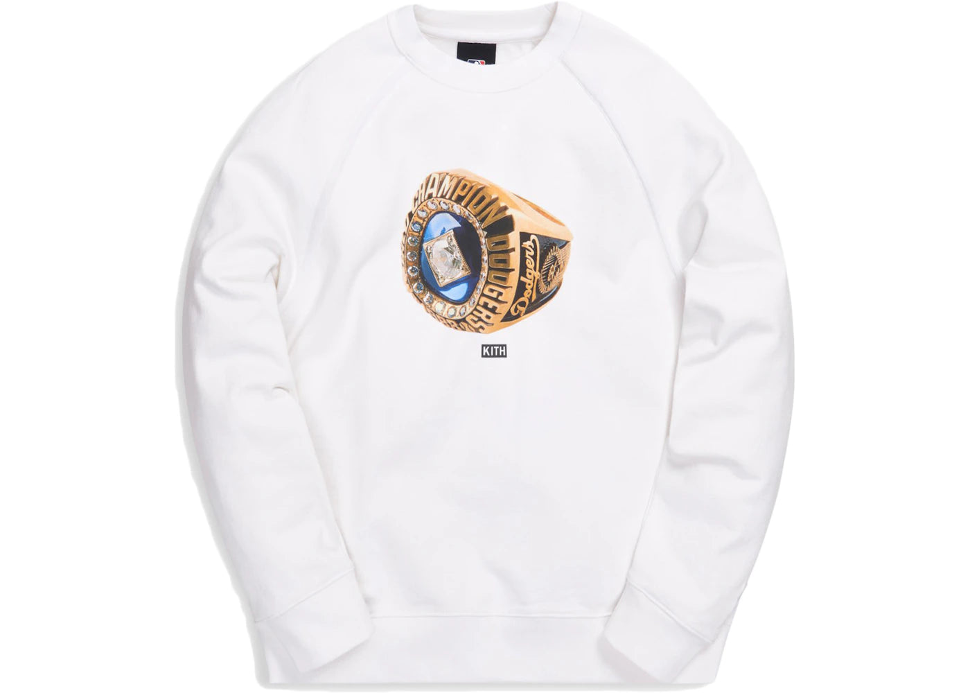kith for major league baseball los angeles dodgers champions crewneck white