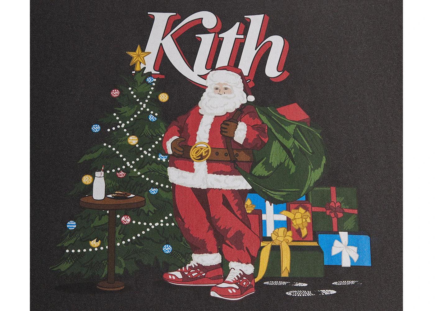 kith kithmas santa vintage tee black