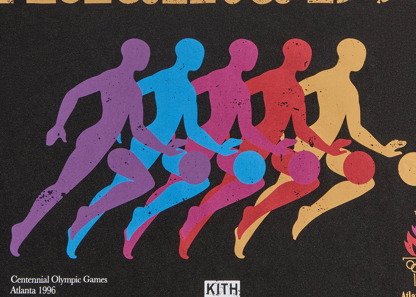 kith olympics heritage atlanta basketball vintage tee black