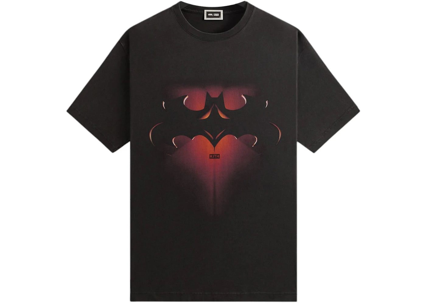 kith x batman and robin logo vintage tee black