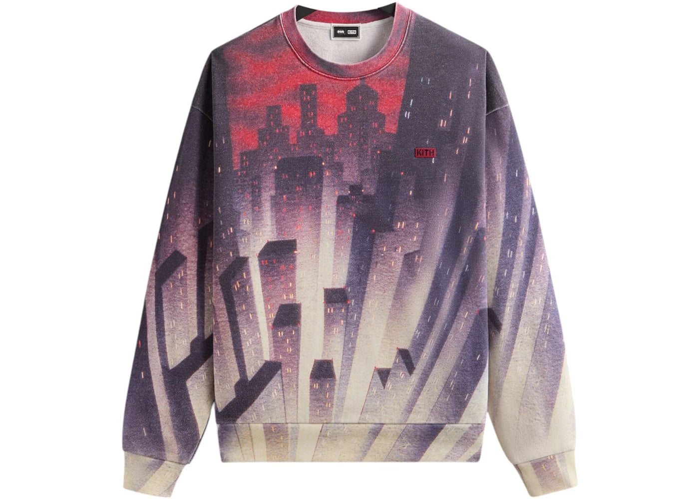 kith x batman animated city vintage nelson crewneck allure