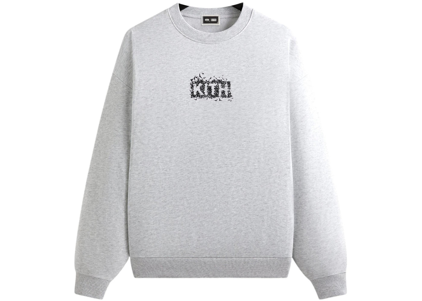 kith x batman bats vintage nelson crewneck light heather grey