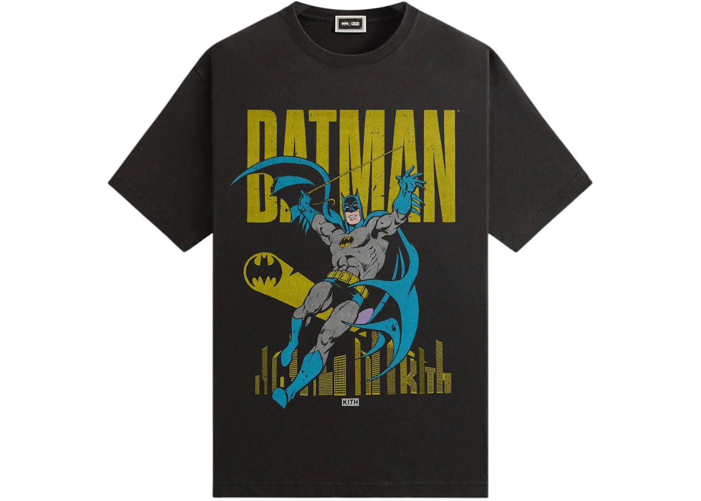 kith x batman classic vintage tee black