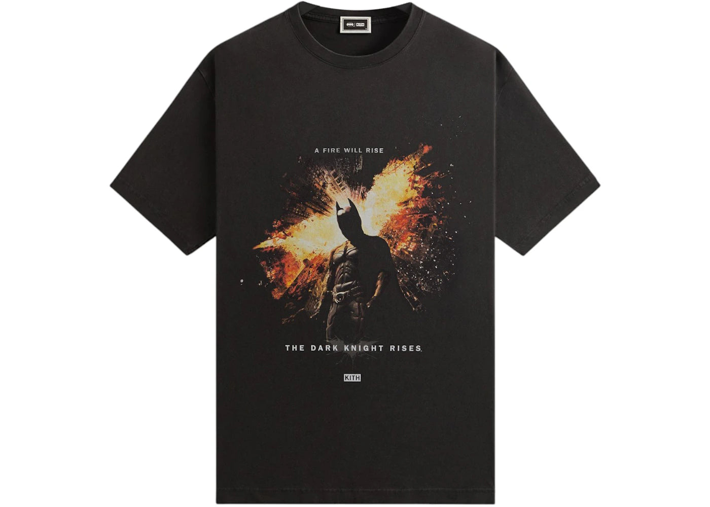 kith x batman dark knight rises vintage tee black